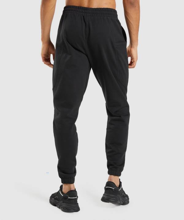 Panske Joggers Gymshark Essential Oversized Čierne | RQ8951620